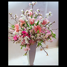 桜のセンターピース(フレッシュフラワー)